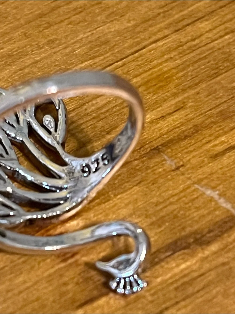 Elegant 925 marked fashion phoenix peacock ring adjustable starting size 6